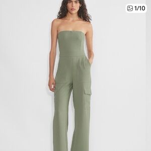 Aritzia Wilfred Sage Green Strapless Jumpsuit